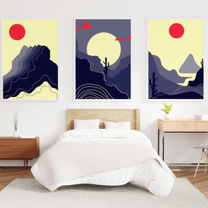 Abstract Mountain Sun Art Prints