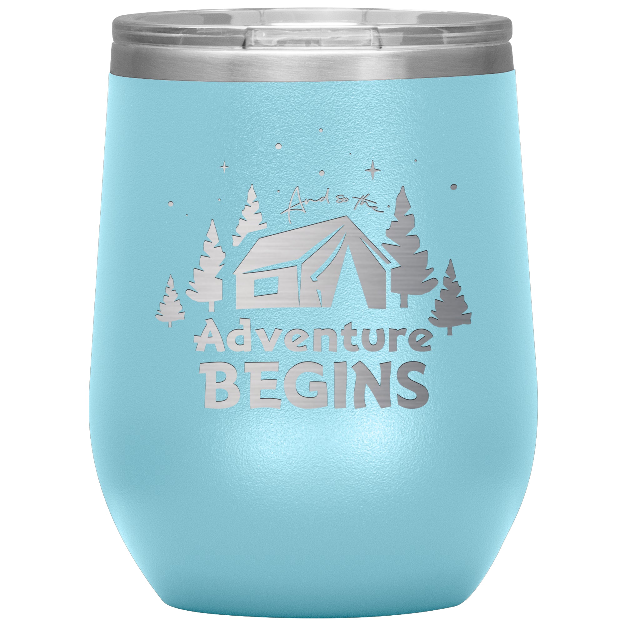 Adventure Begins 12oz Engraved Tumbler