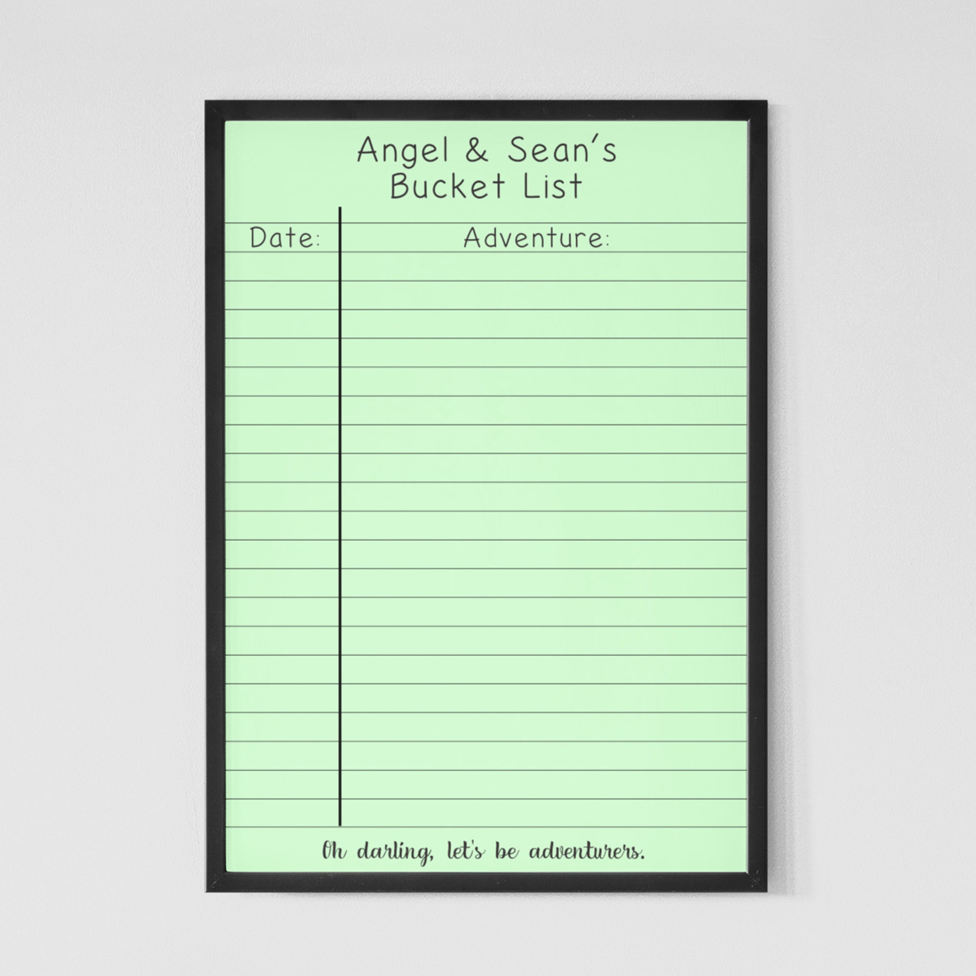 Custom Bucket List Framed Poster