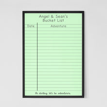 Custom Bucket List Framed Poster