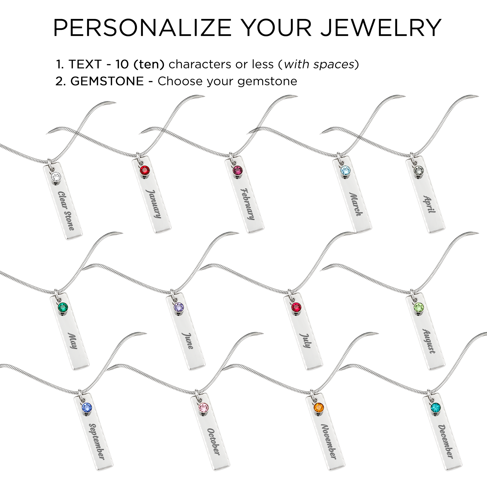 You Are The World Personalized Birthstone Pendant