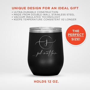 Monogram 12oz Travel Wine Tumbler