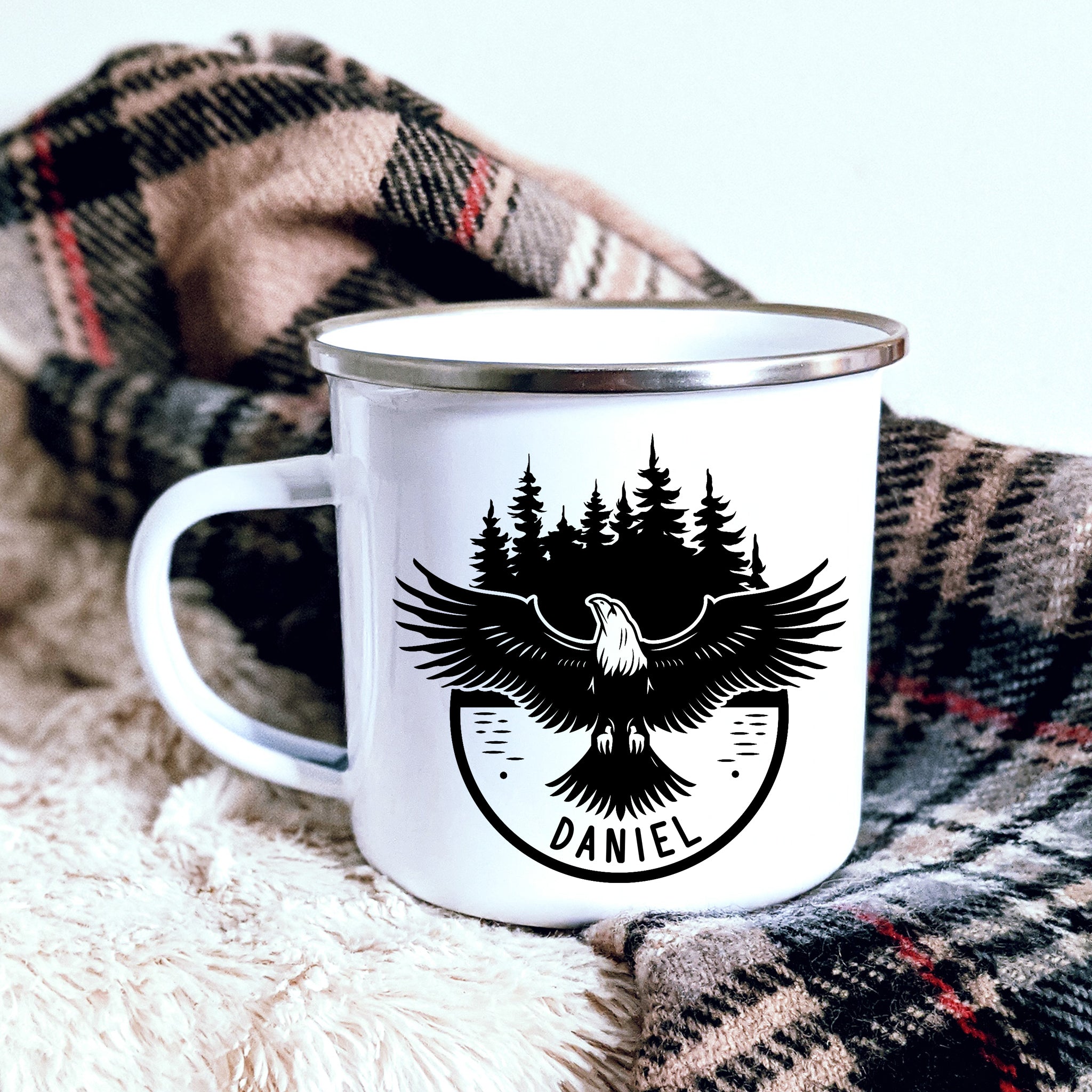 Personalized Eagle Enamel Mug