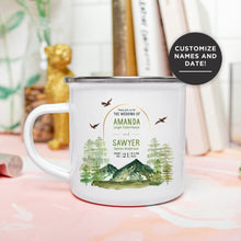 Save The Date Pine Tree Editable Wedding Mug