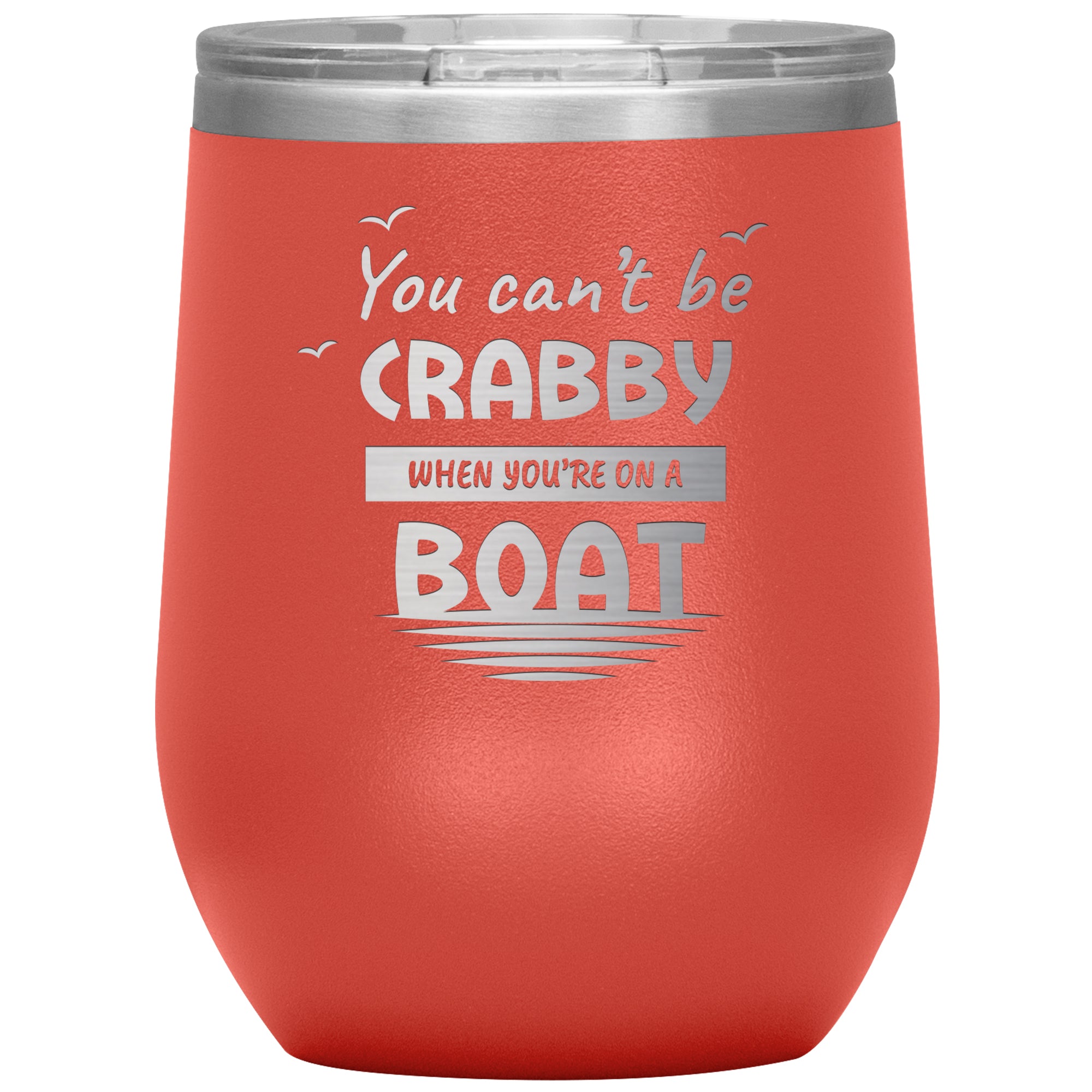 Can't Be Crabby On a Boat Engraved Travel Mugs