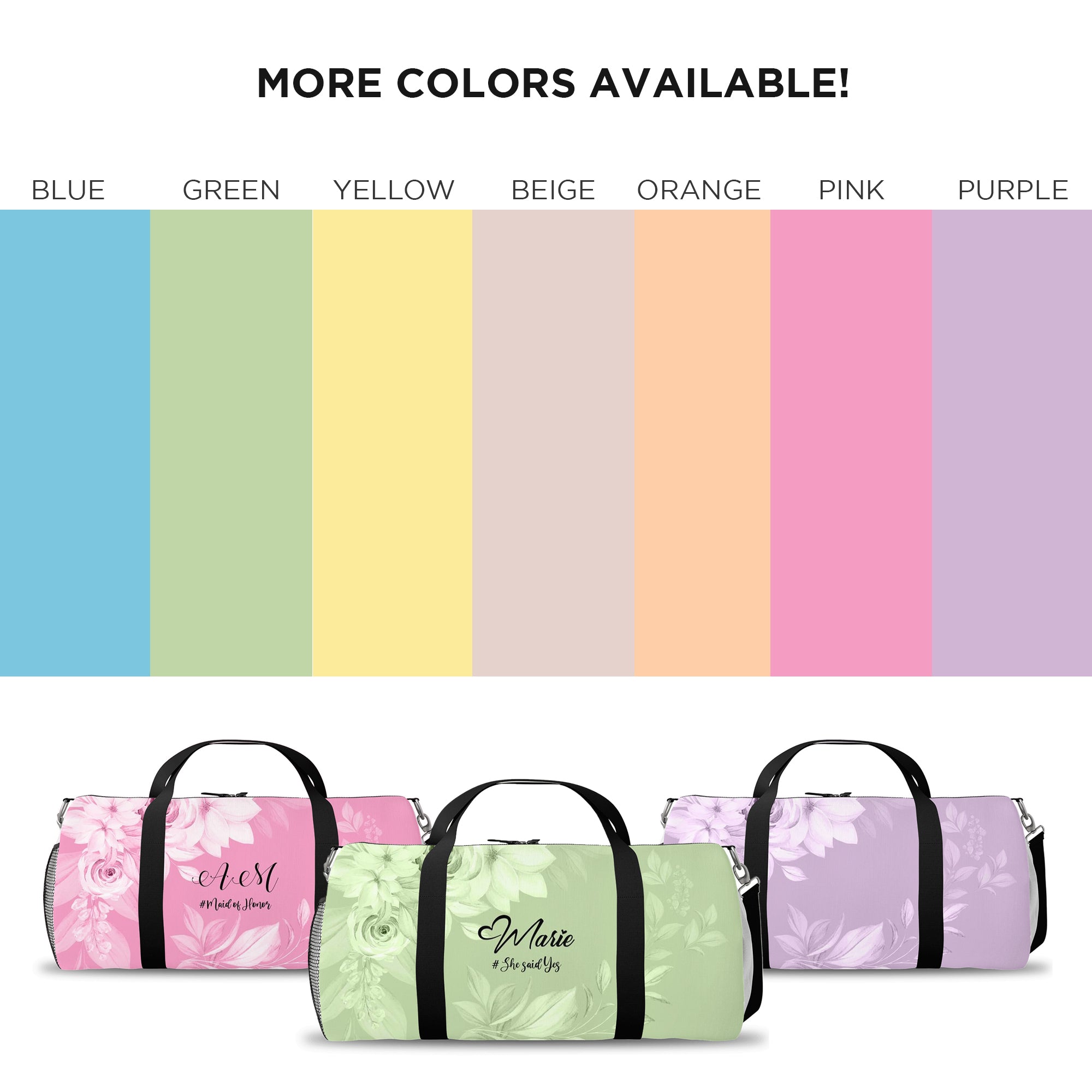 Personalized Floral Weekender Duffle Bag