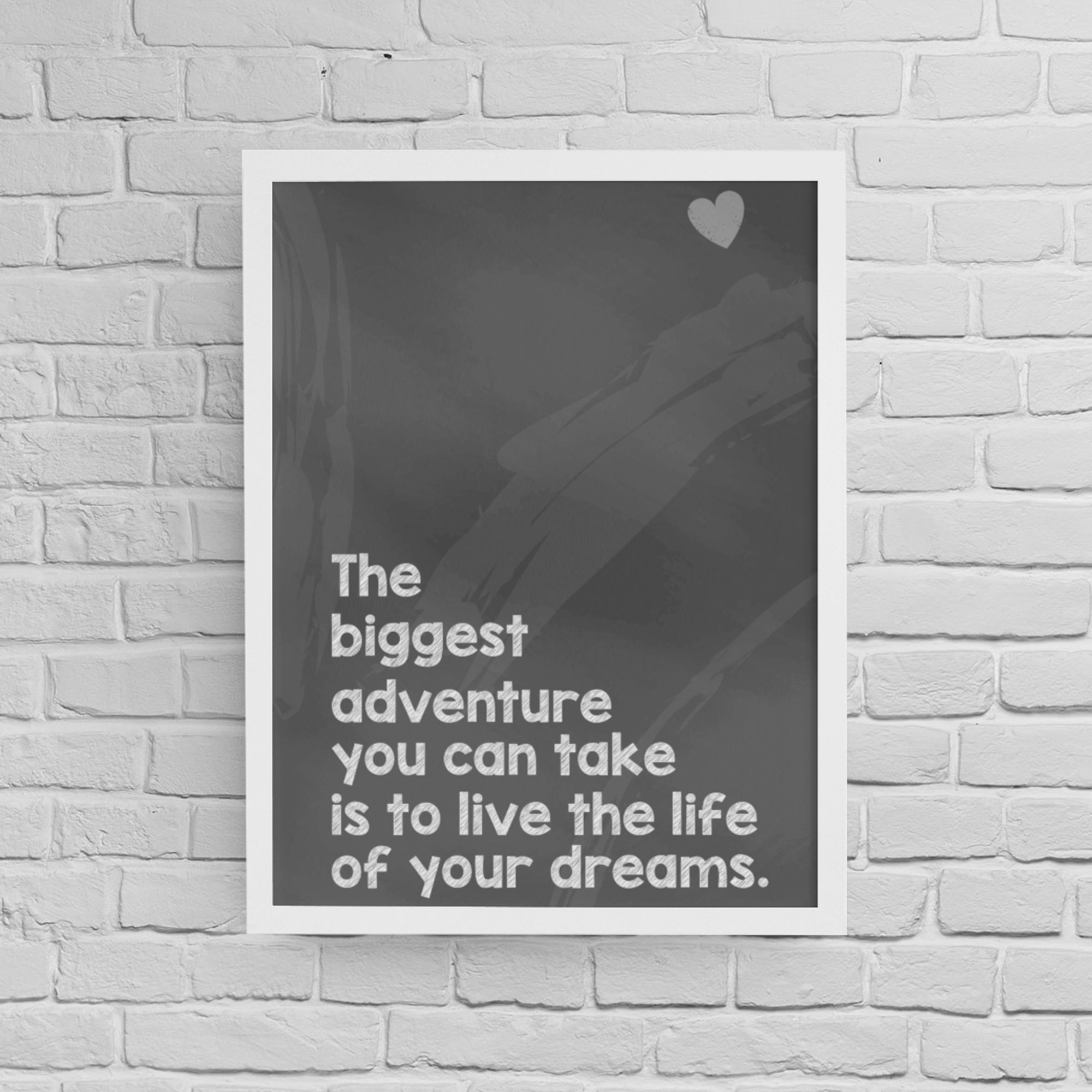 The Biggest Adventure Framed Travel Quote Poster