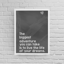 The Biggest Adventure Framed Travel Quote Poster