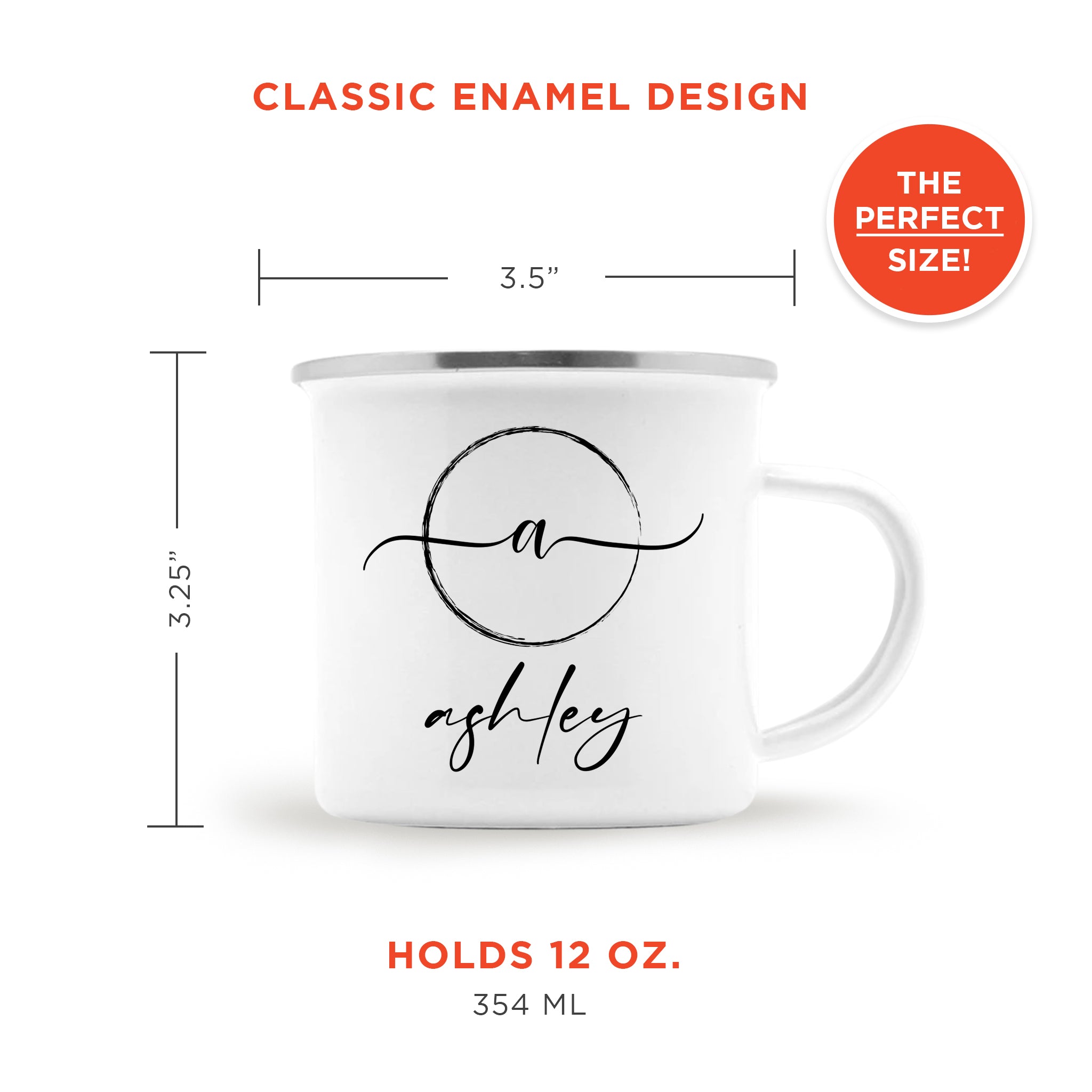 Monogrammed Initials Enamel Coffee Mug