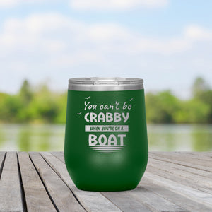 Can't Be Crabby On a Boat Engraved Travel Mugs