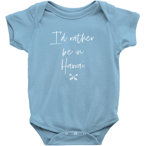 Funny Personalized Onesie - Unisex 'I'd Rather Be In' Baby Bodysuit