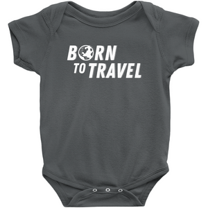 Born To Travel Baby Bodysuit - Cute Unisex New Baby Gift