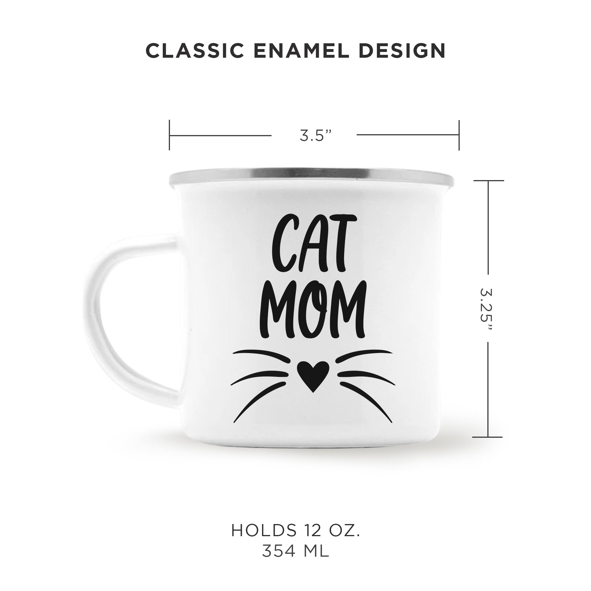 Personalized Camping Enamel Mug for Cat Moms