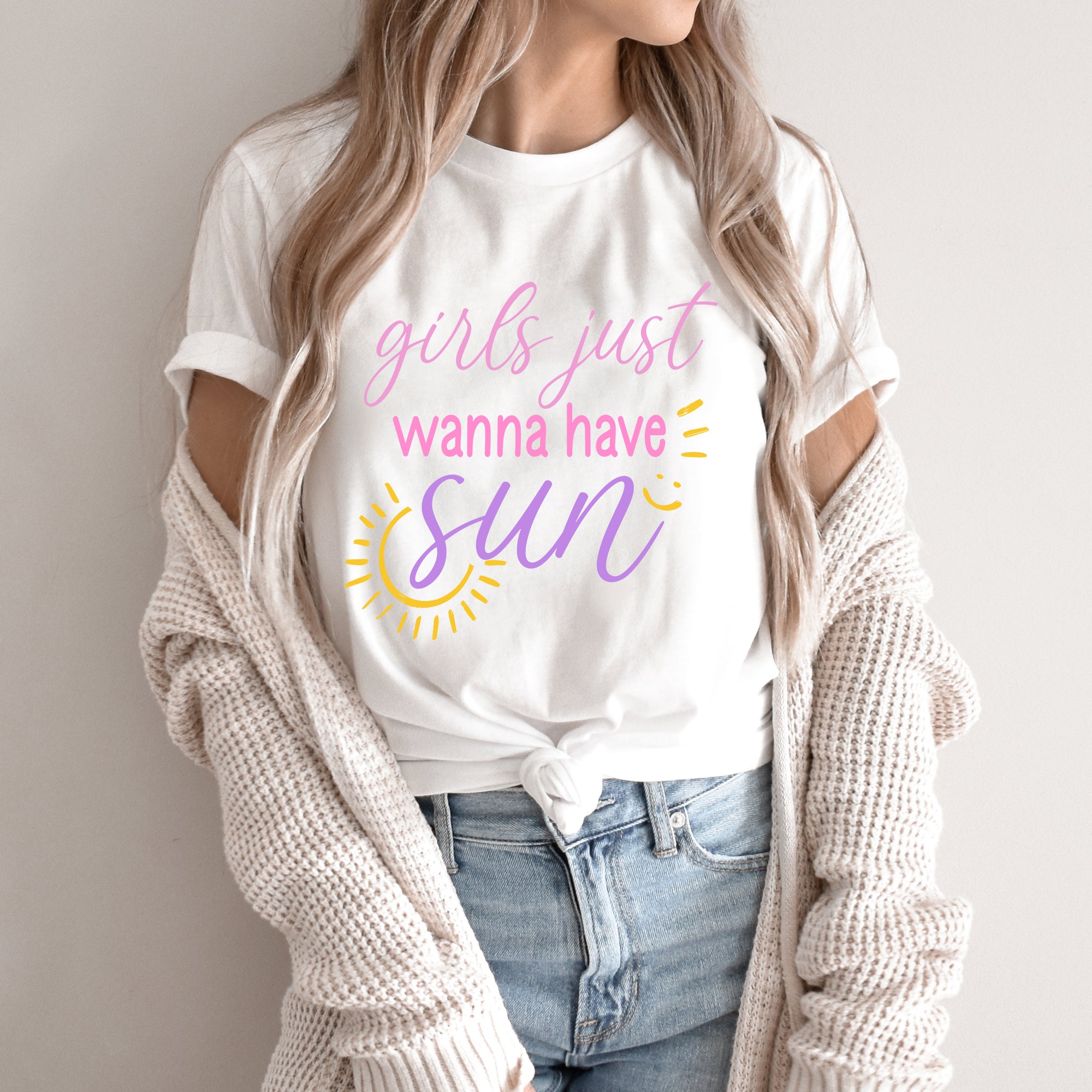 Girls Just Wanna Have Fun Shirt, Colorful Fun Girls Shirt