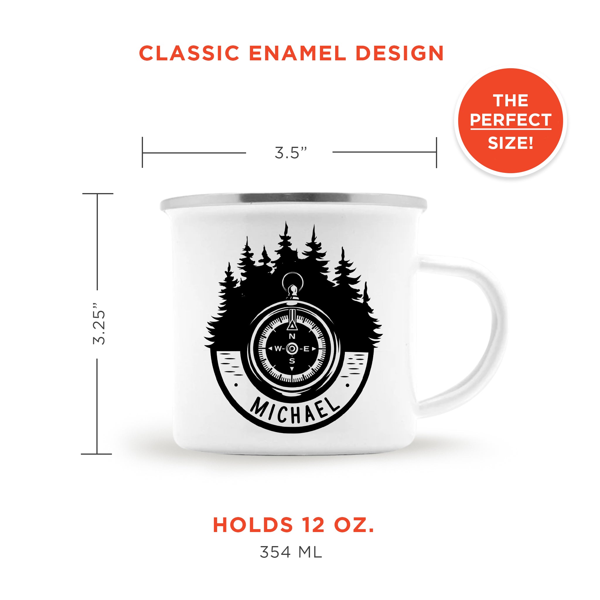 Travel Forest Compass Enamel Mug