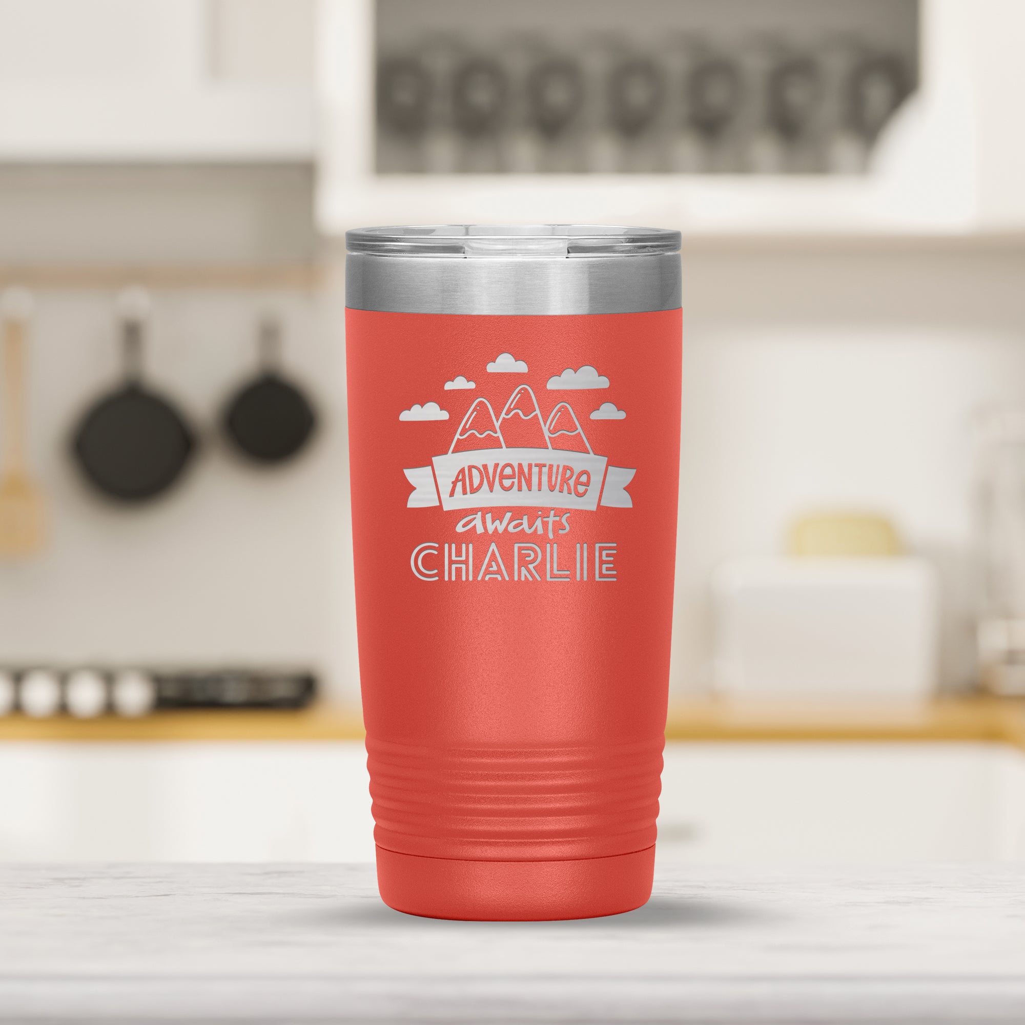 Adventure Awaits Engraved Stainless Steel Tumbler