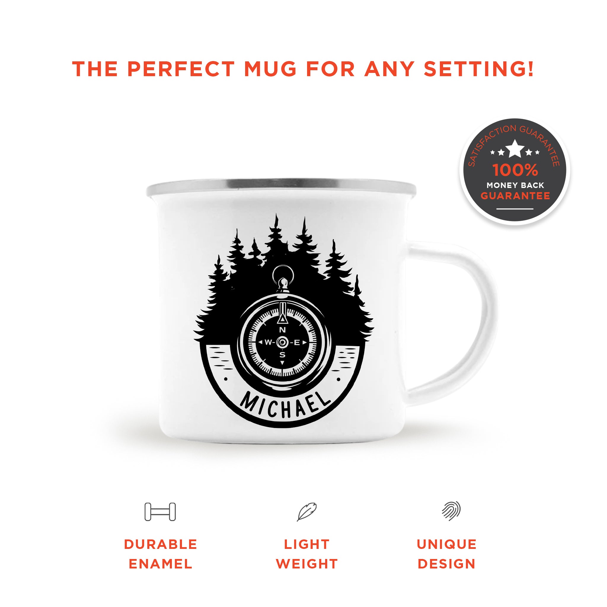 Travel Forest Compass Enamel Mug