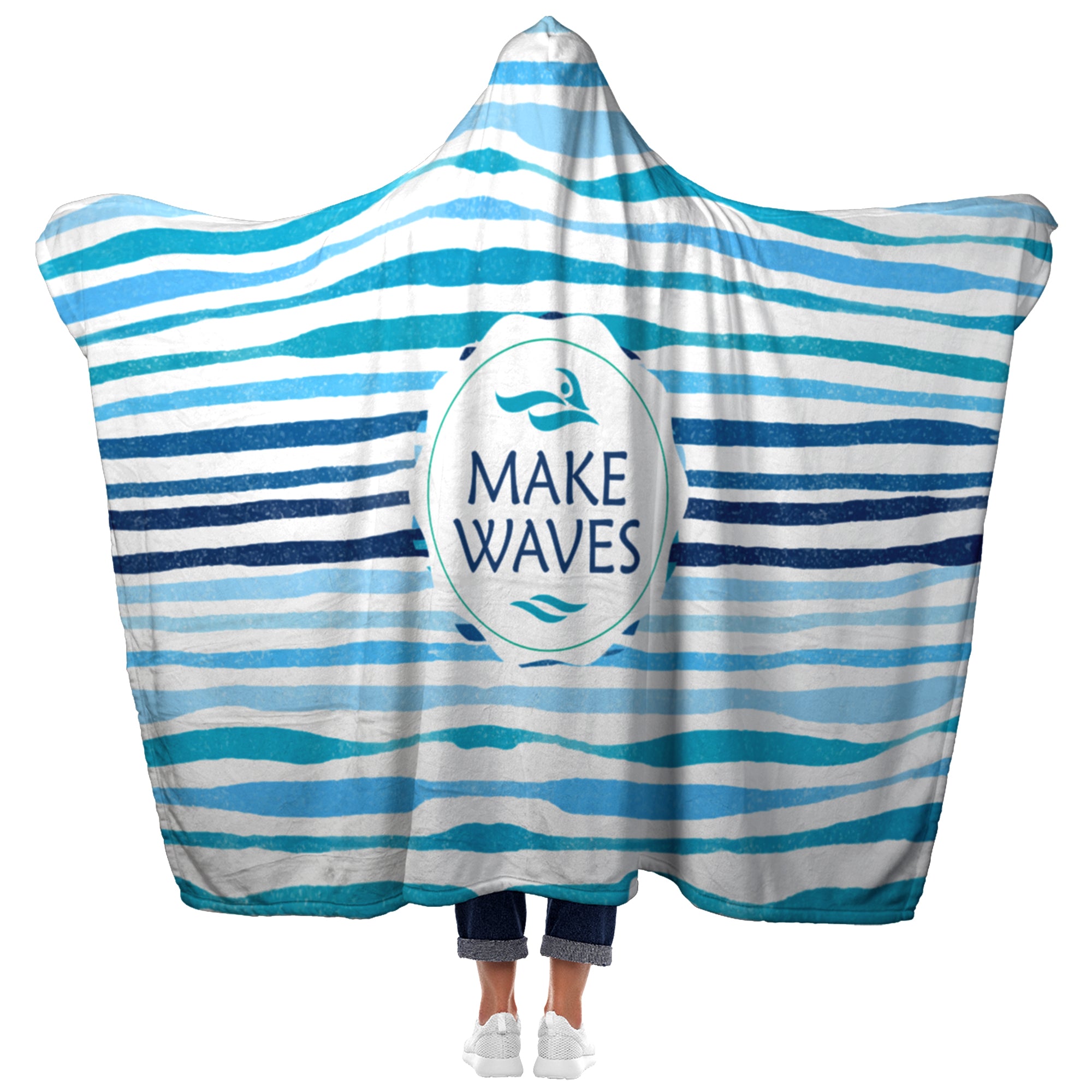 Make Waves Hooded Sherpa Travel Blanket