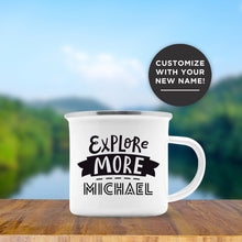 Personalized Explore More Enamel Mug