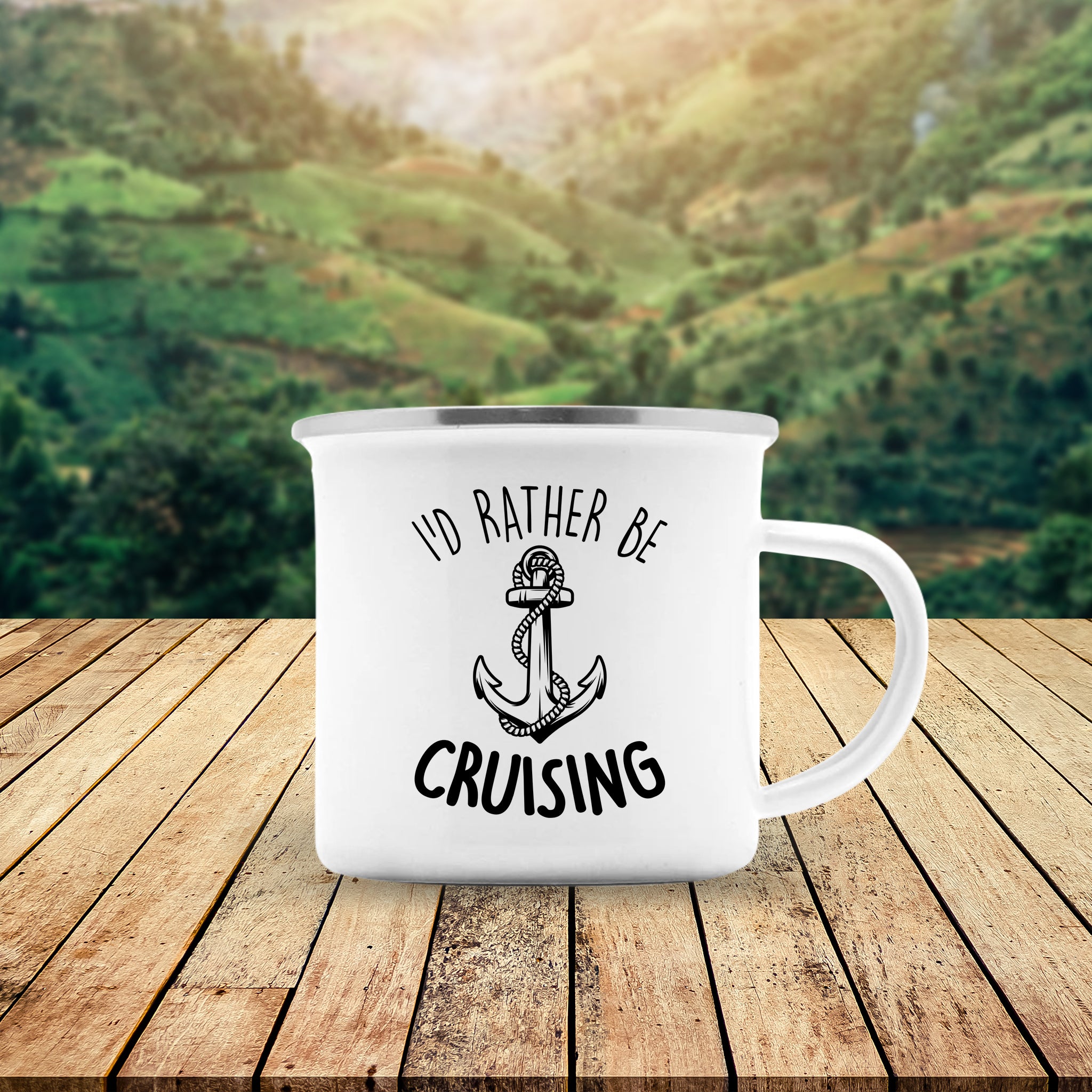 I'd Rather Be Cruising Enamel Camping Mug