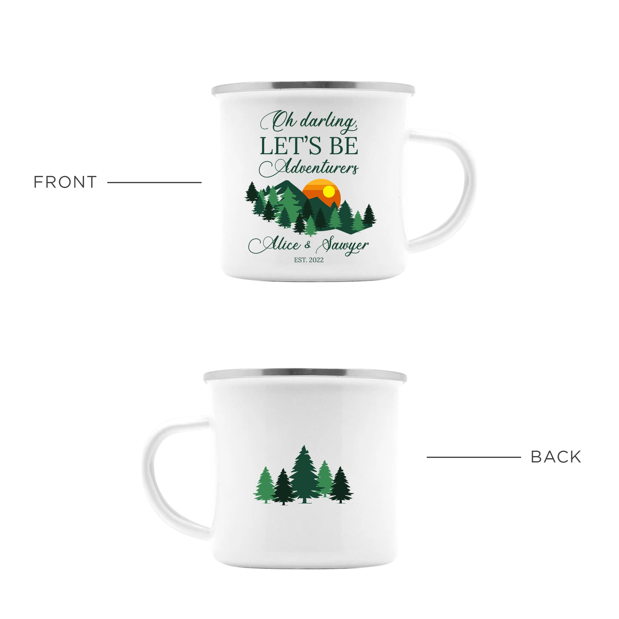 Oh Darling Let's Be Adventurers Personalized Mug