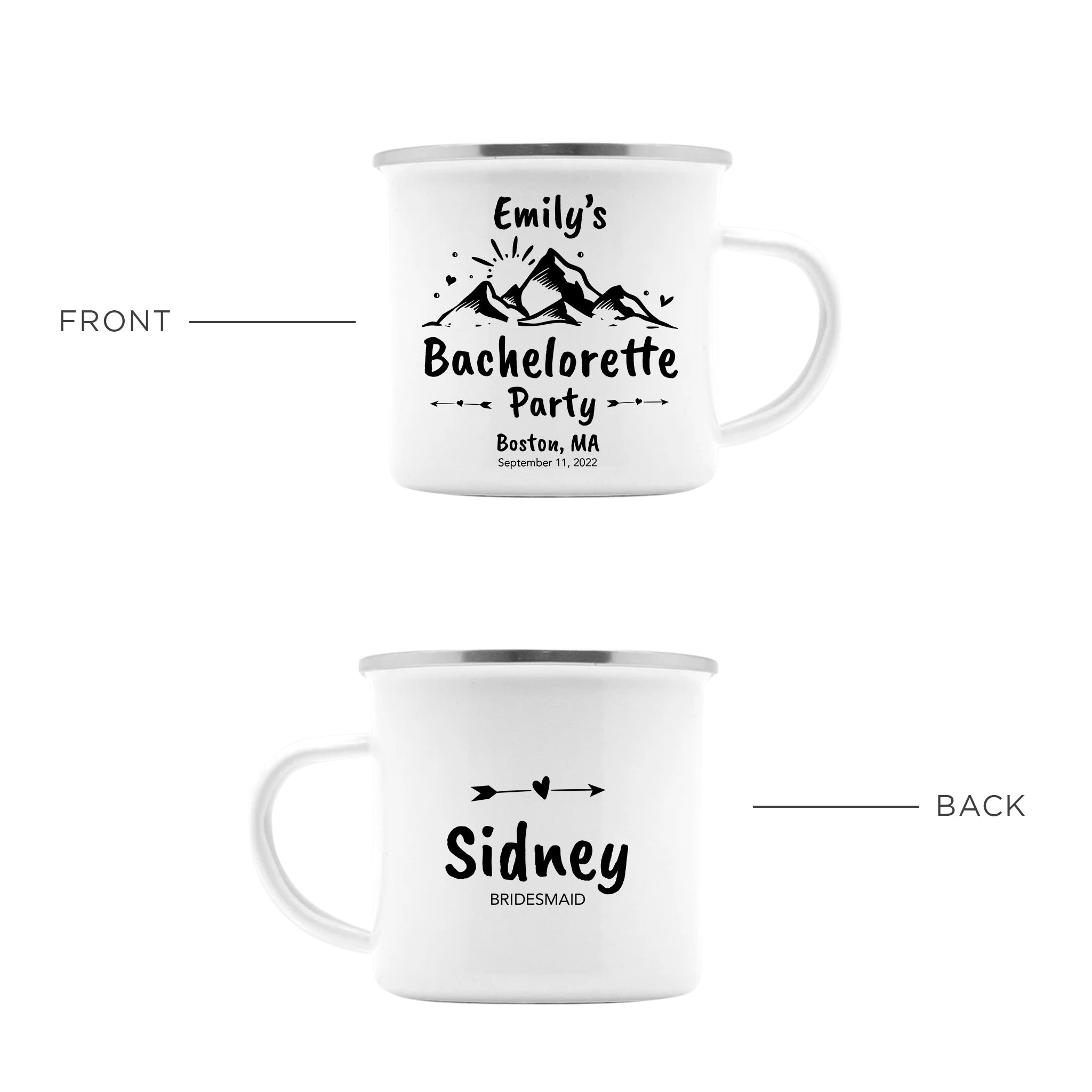 Bachelorette Personalized Enamel Mug