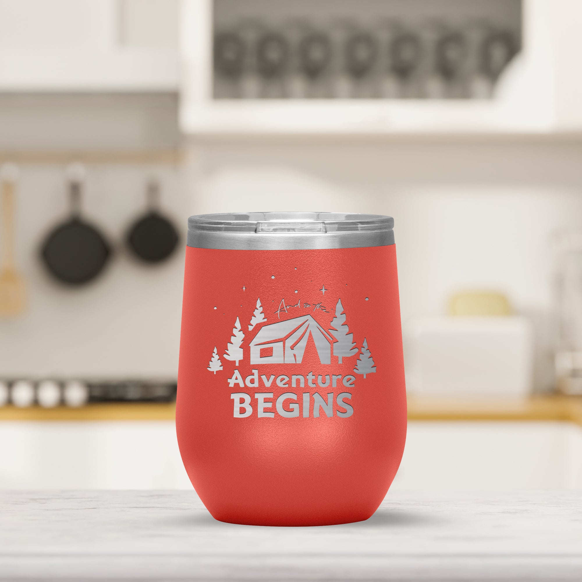 Adventure Begins 12oz Engraved Tumbler