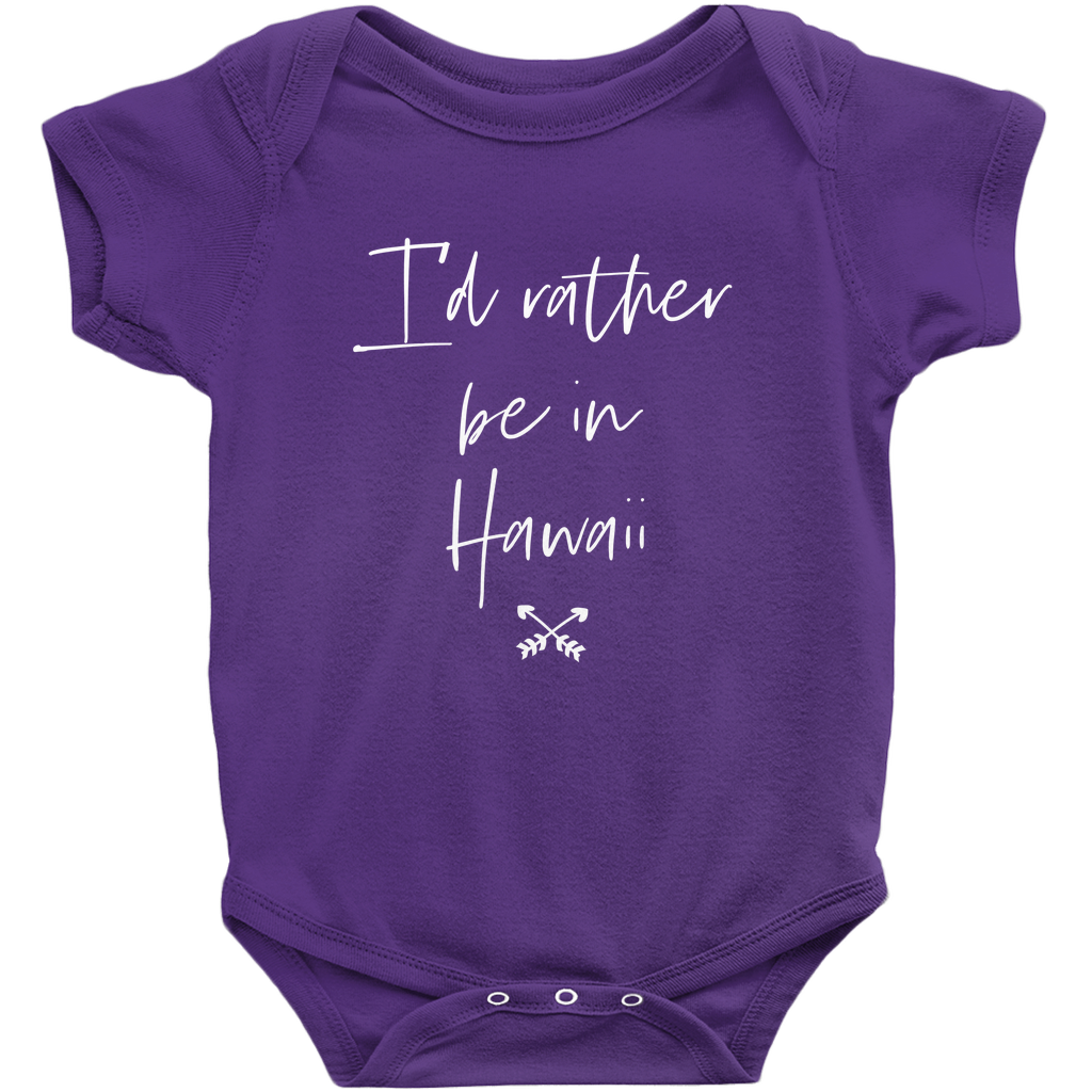 Funny Personalized Onesie - Unisex 'I'd Rather Be In' Baby Bodysuit