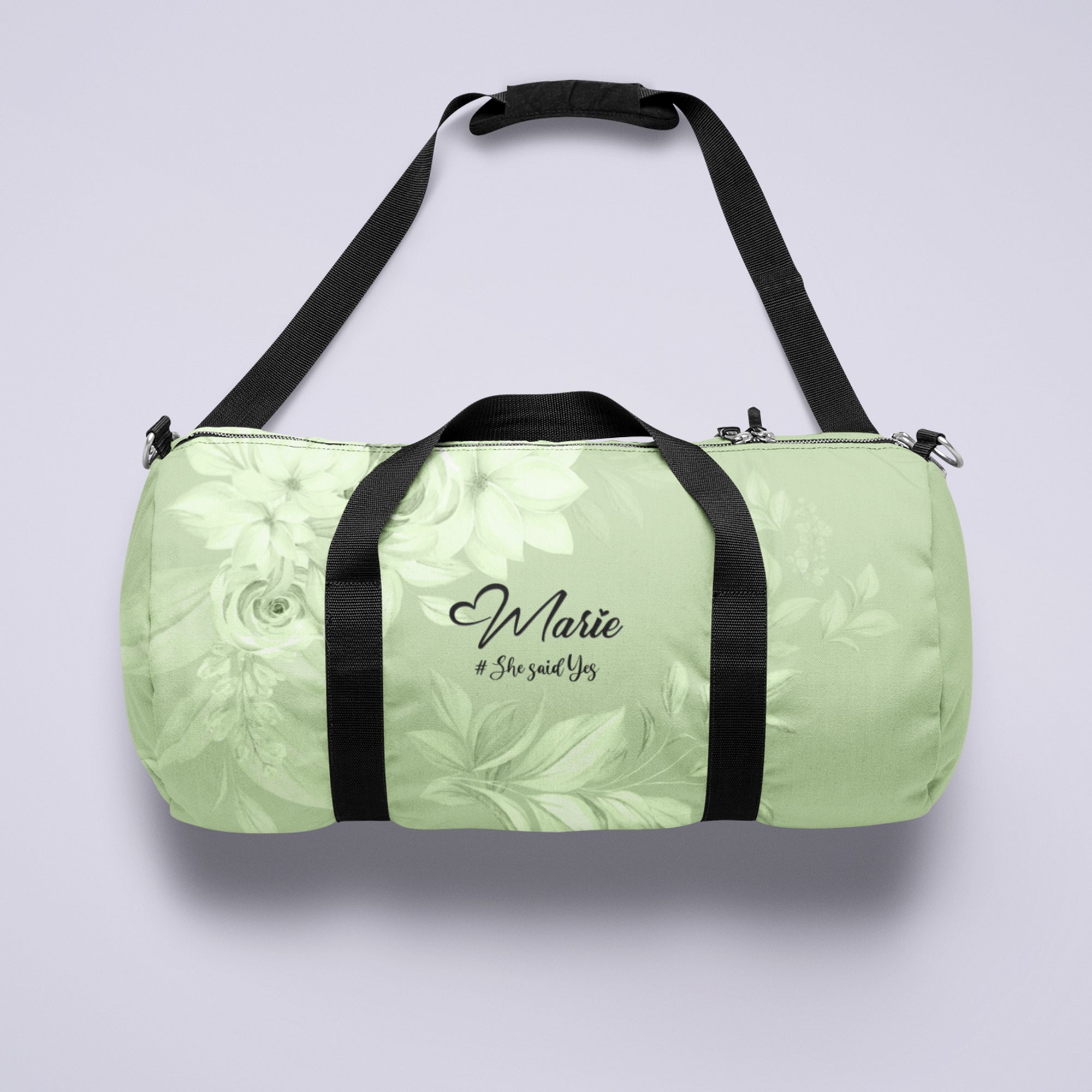 Personalized Floral Weekender Duffle Bag