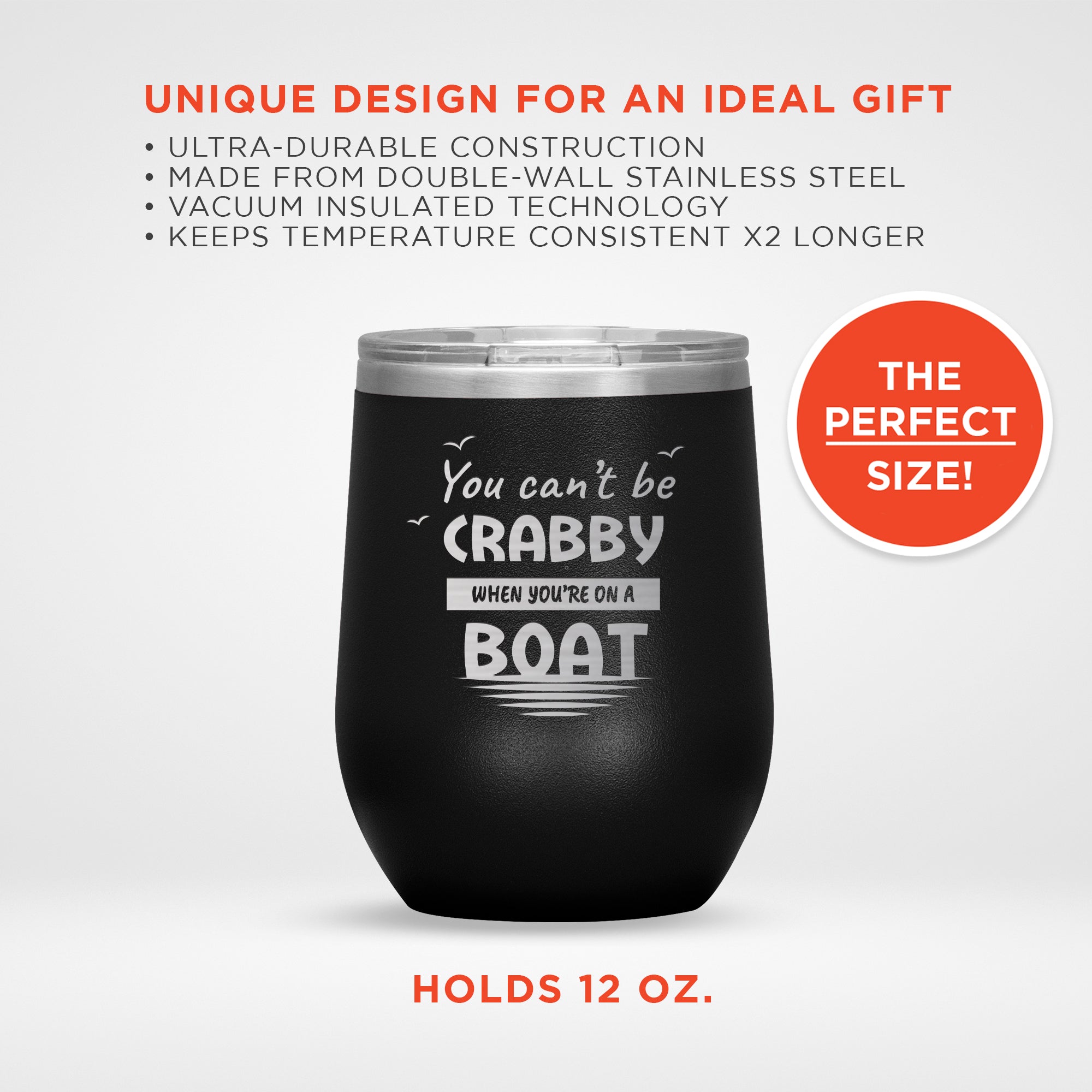 Can't Be Crabby On a Boat Engraved Travel Mugs