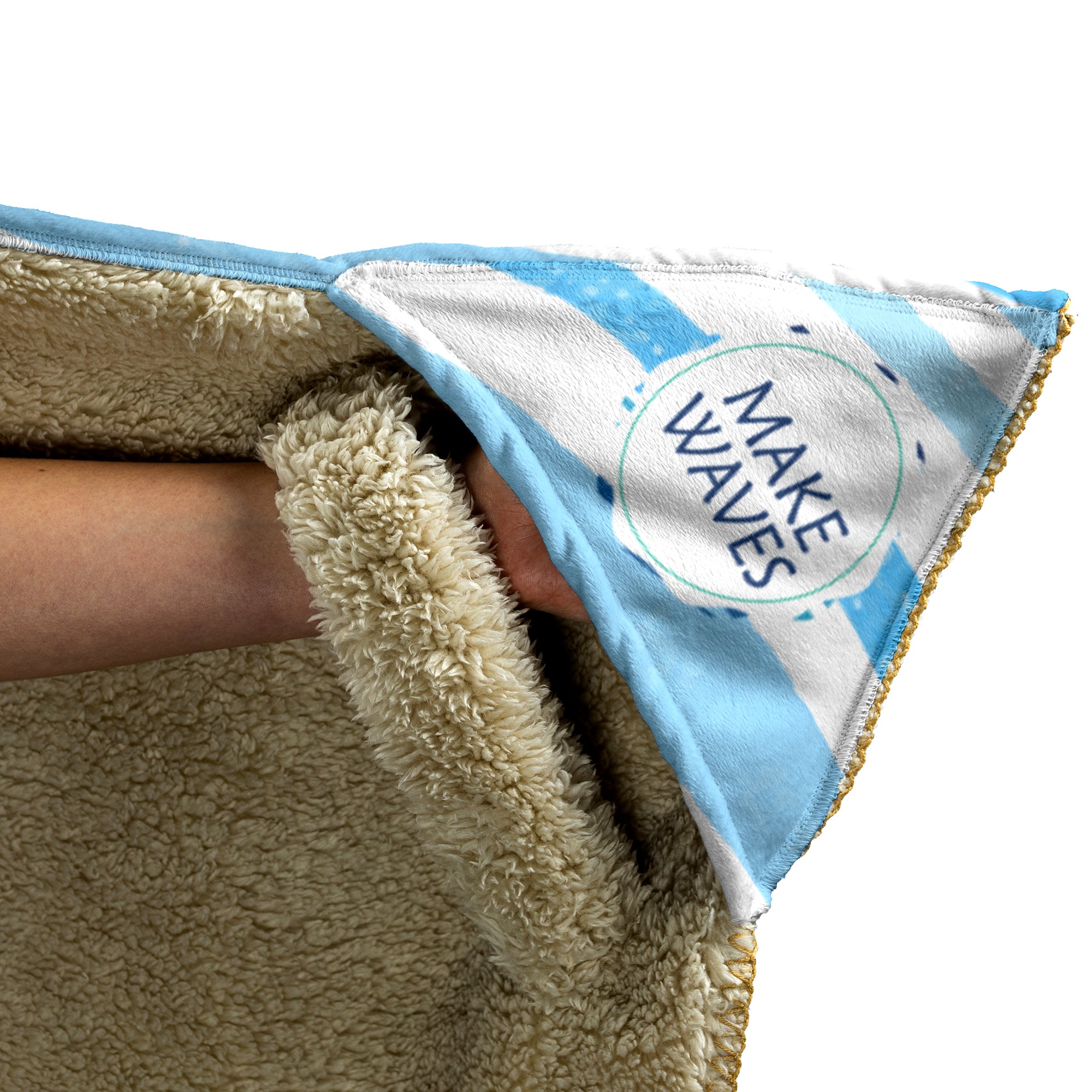 Make Waves Hooded Sherpa Travel Blanket