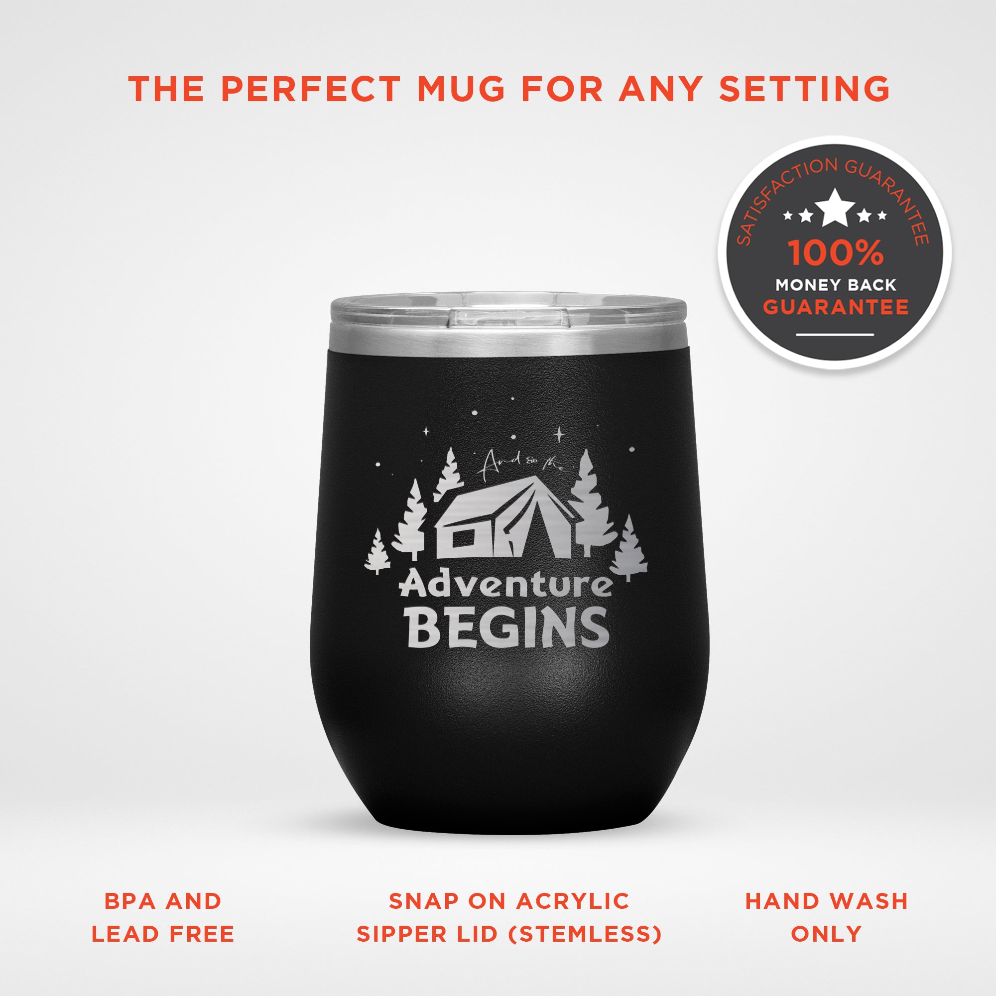 Adventure Begins 12oz Engraved Tumbler