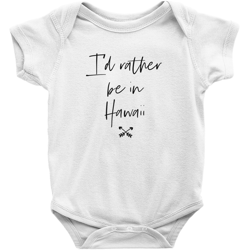 Funny Personalized Onesie - Unisex 'I'd Rather Be In' Baby Bodysuit