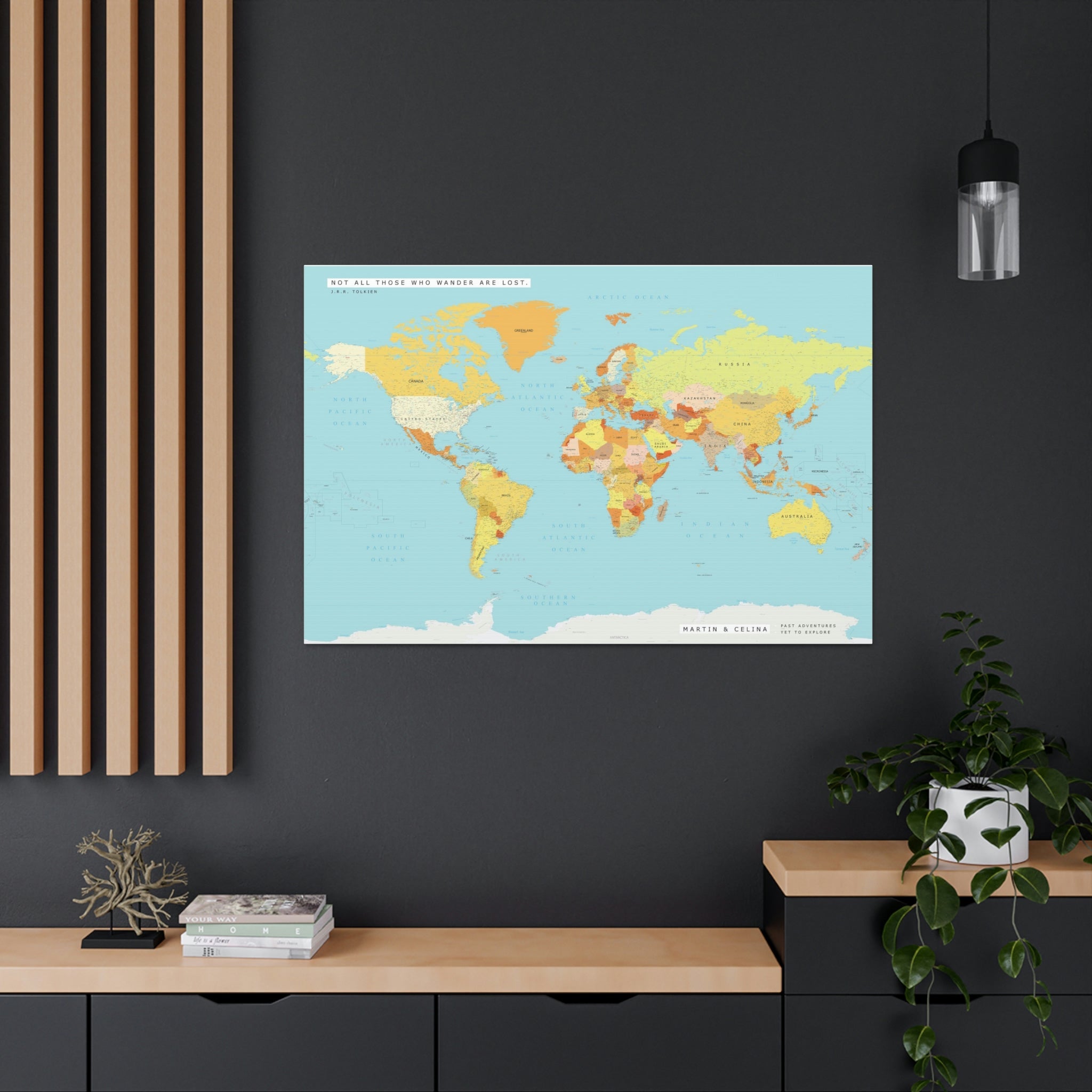 Personalized Quote Push Pin World Map