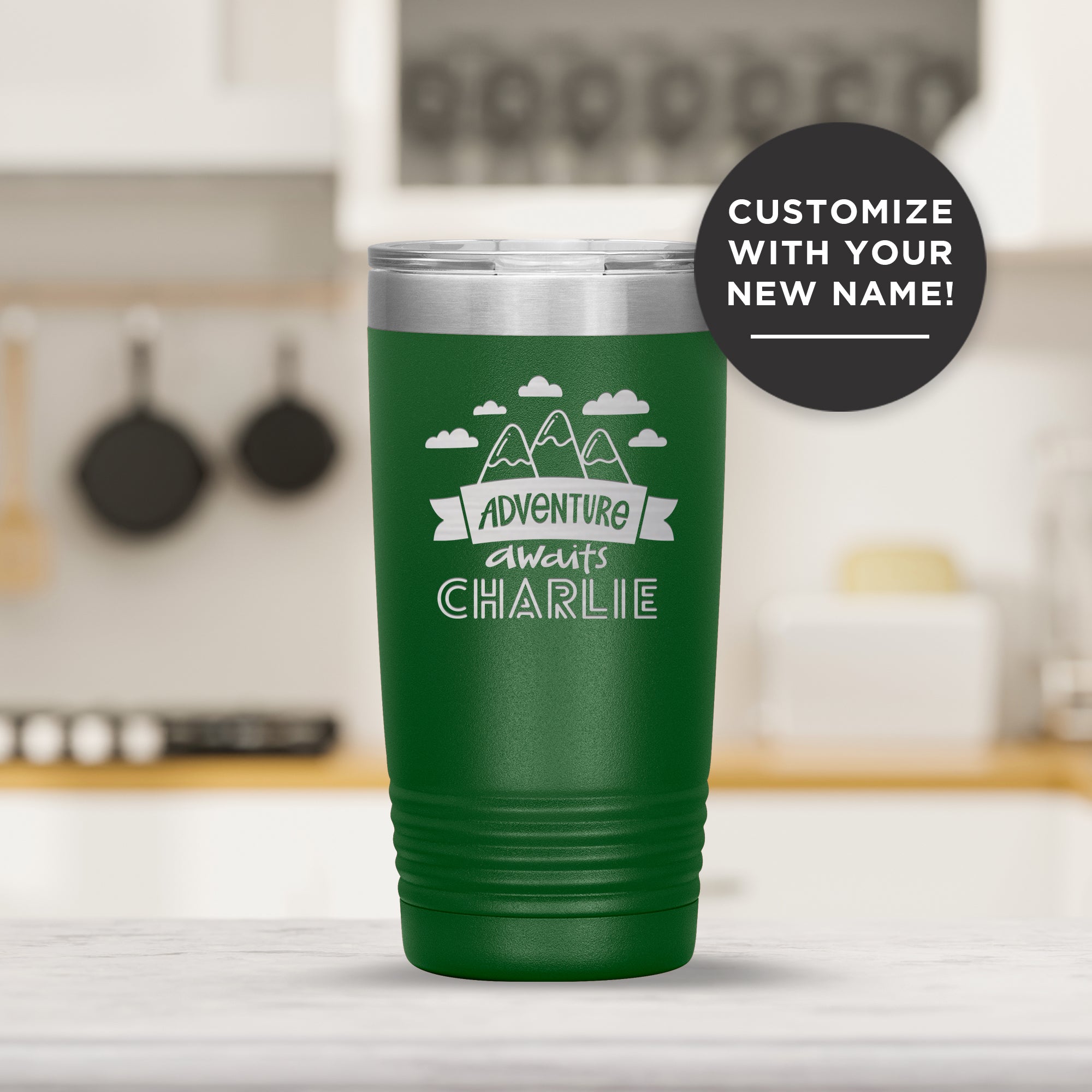 Adventure Awaits Engraved Stainless Steel Tumbler