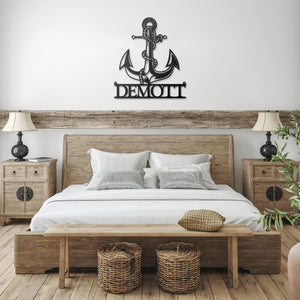 Die Cut Metal Anchor Name Sign