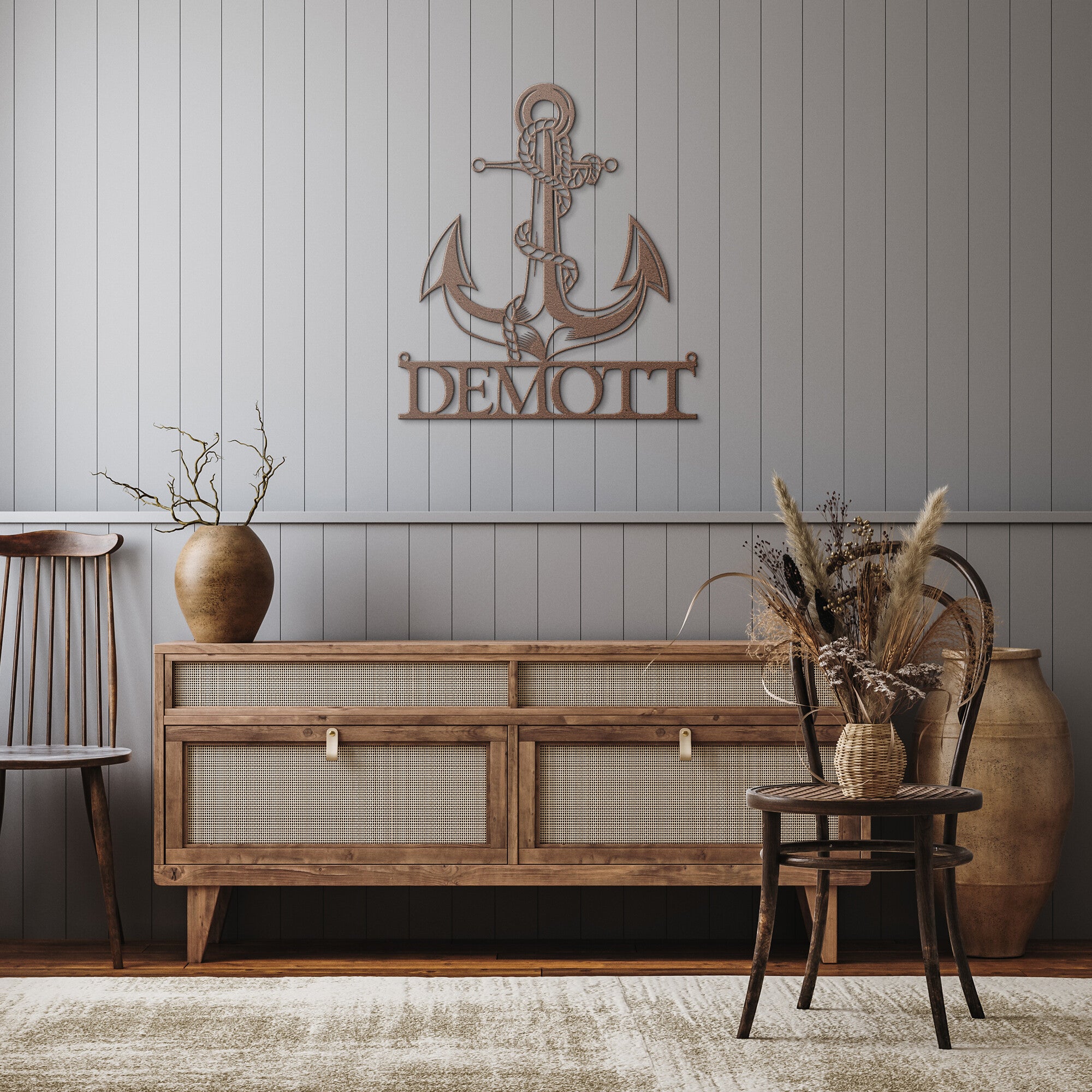 Die Cut Metal Anchor Name Sign