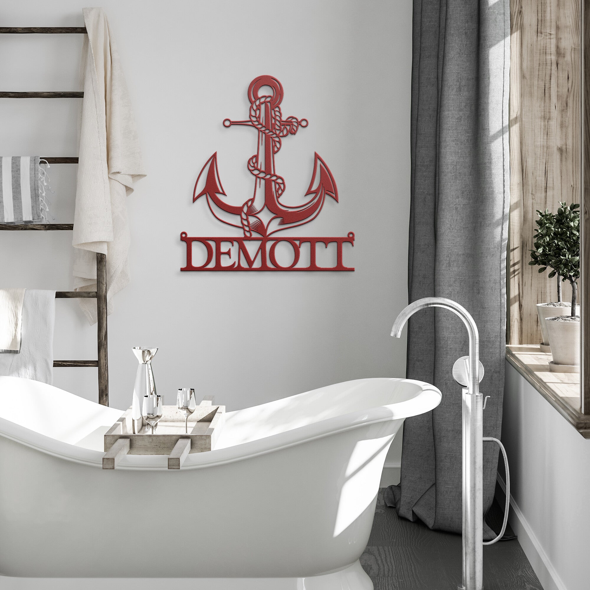Die Cut Metal Anchor Name Sign