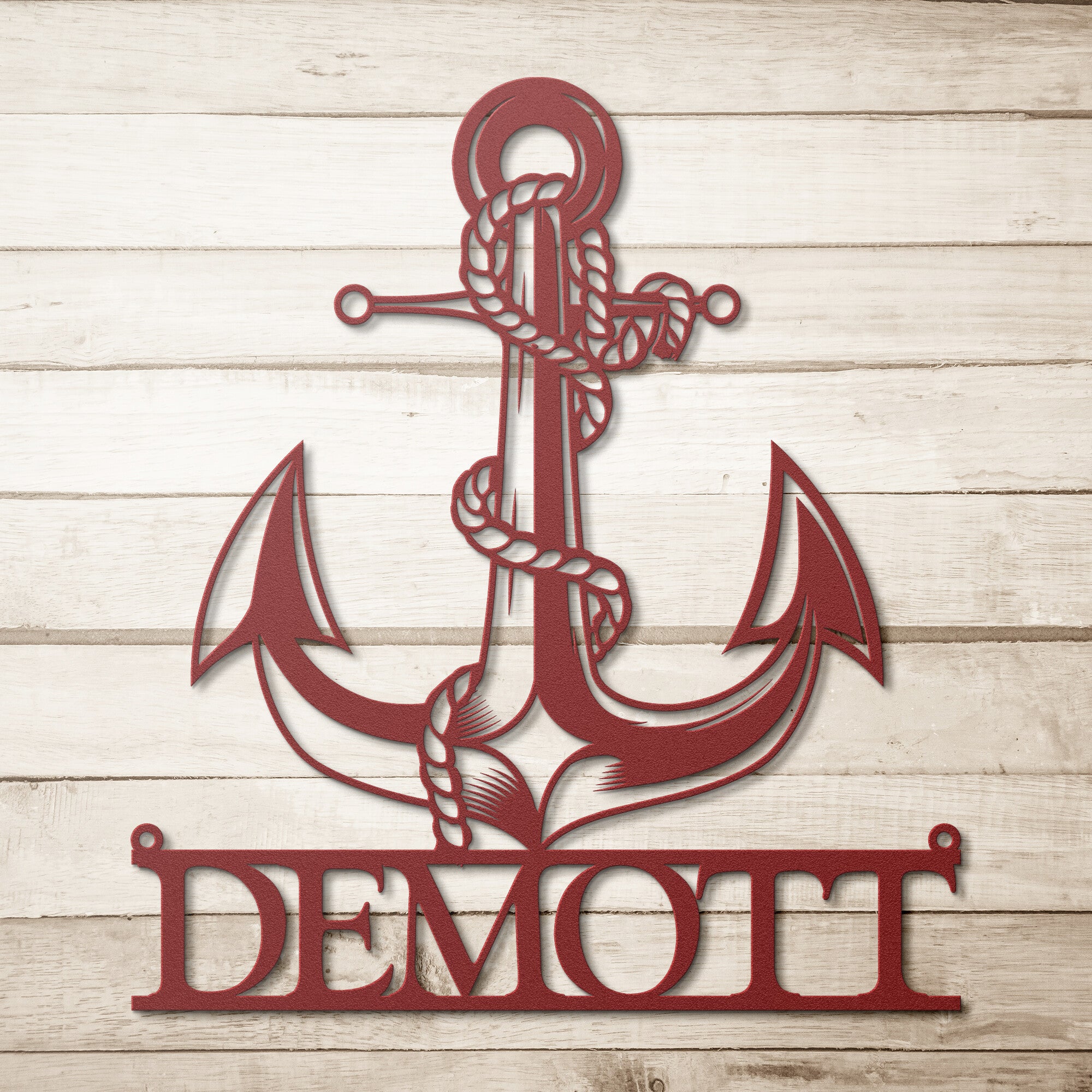 Die Cut Metal Anchor Name Sign
