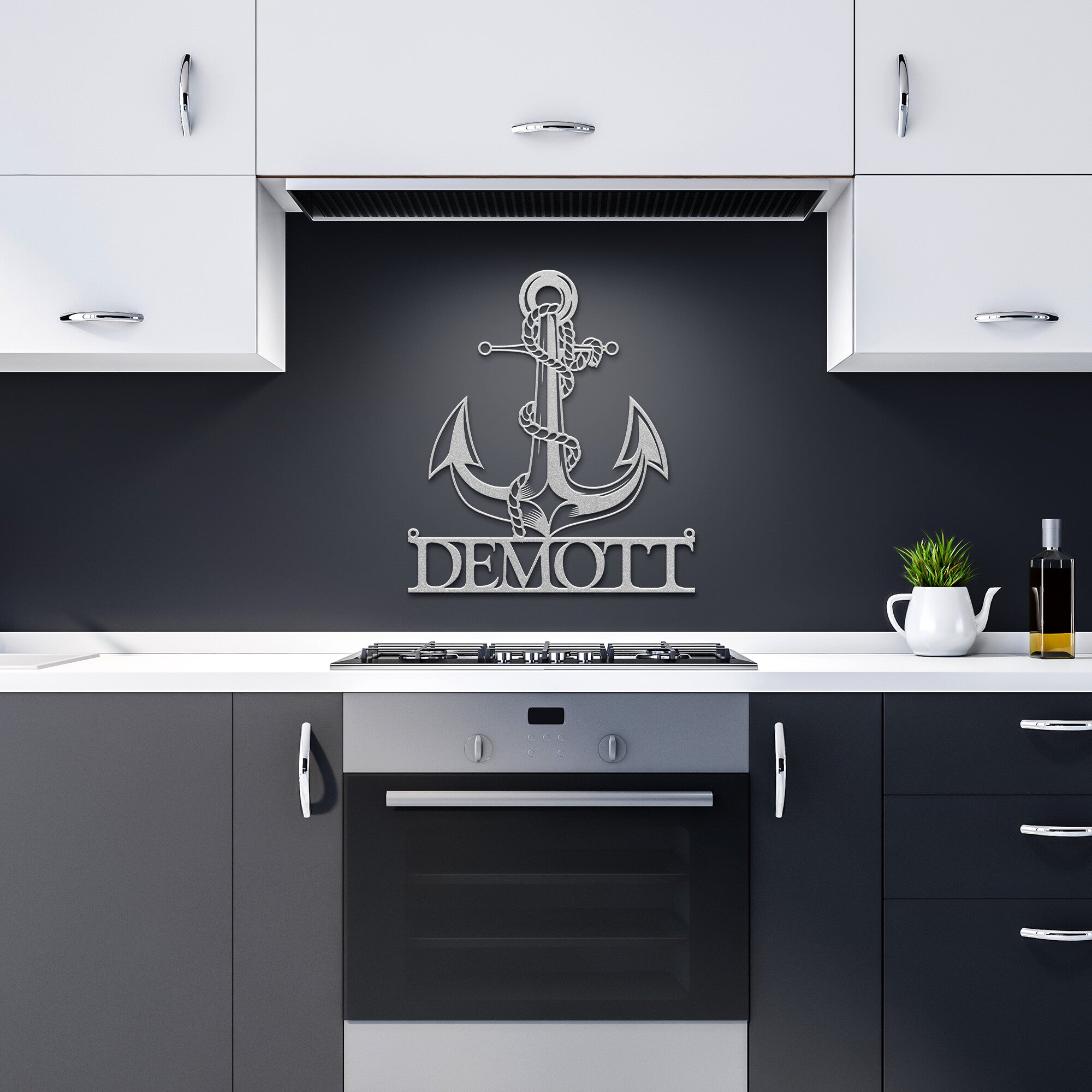 Die Cut Metal Anchor Name Sign