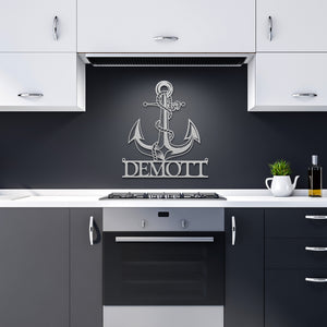 Die Cut Metal Anchor Name Sign