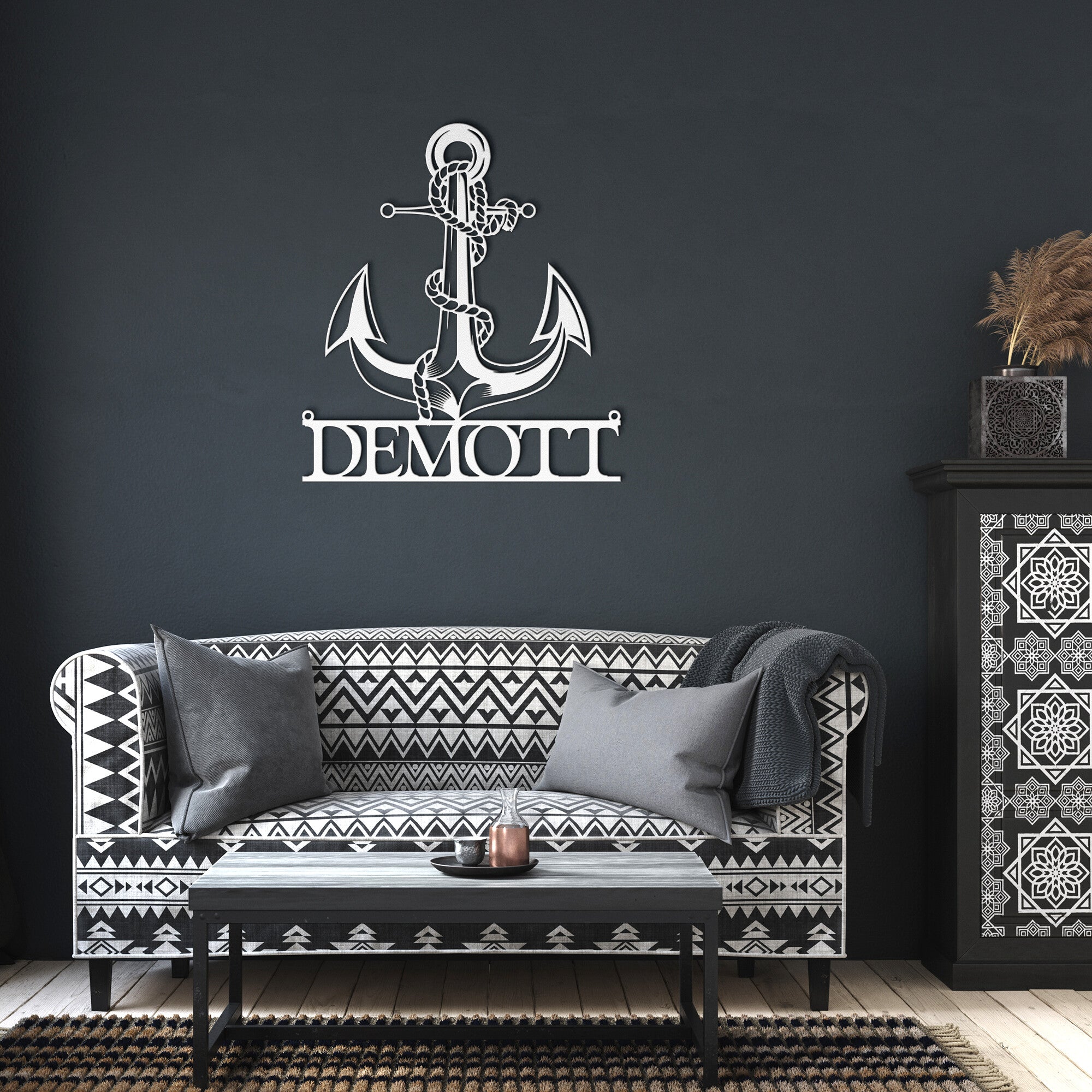 Die Cut Metal Anchor Name Sign