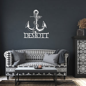 Die Cut Metal Anchor Name Sign