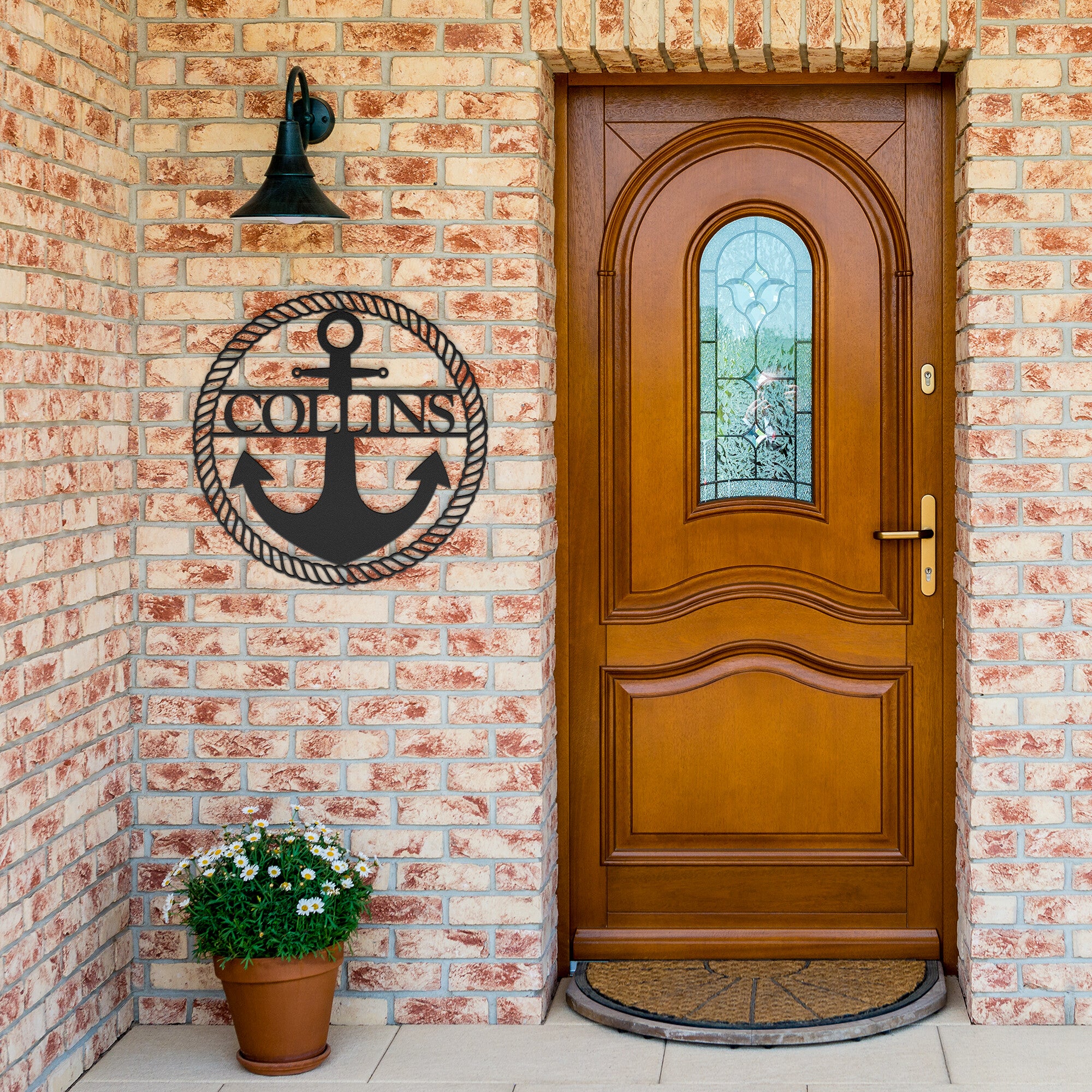 Custom Anchor & Rope Name Die-cut Metal Sign