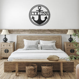 Anchor & Rope Custom Metal Art Sign