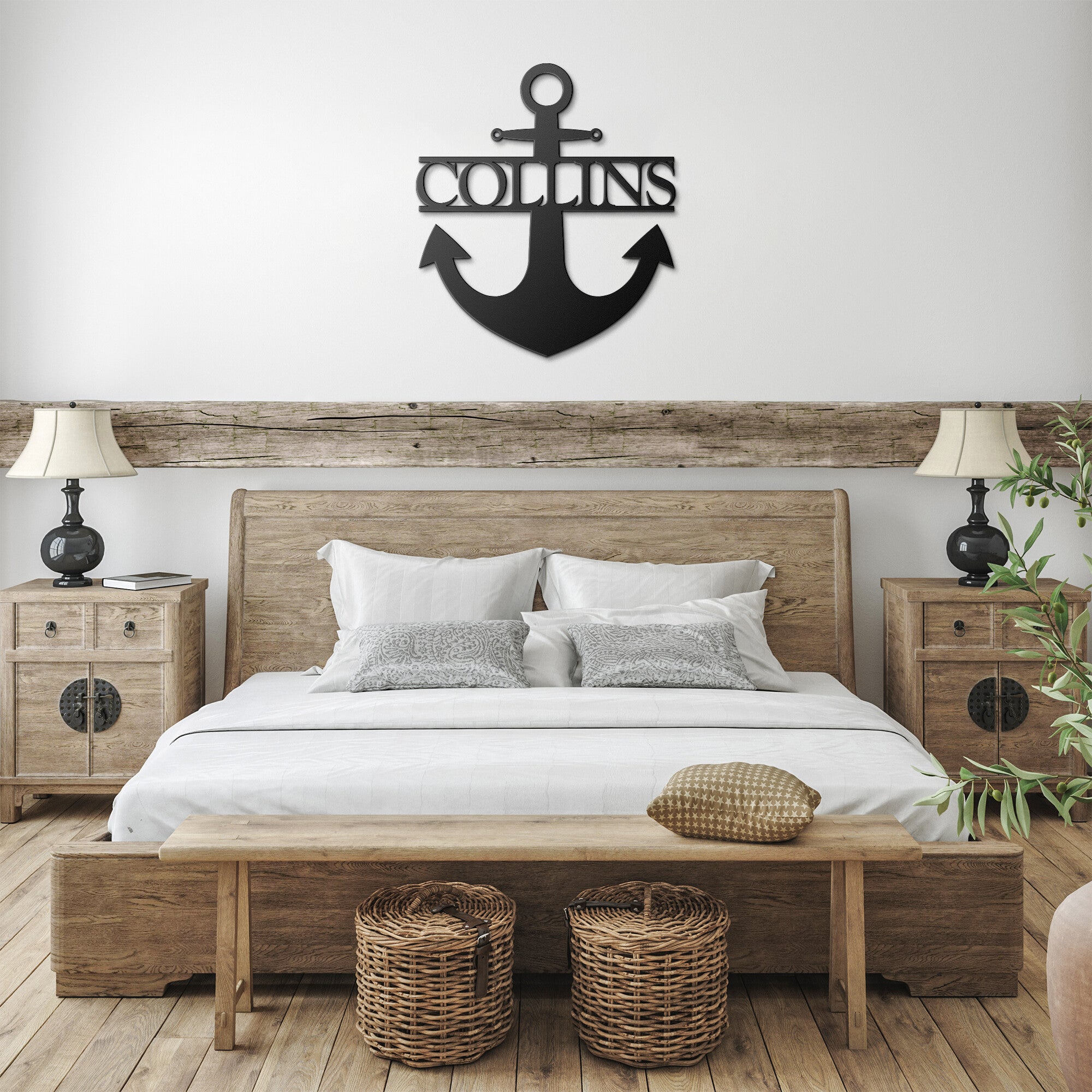 Personalized Metal Anchor Family Name Sign