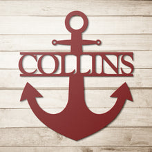 Personalized Metal Anchor Family Name Sign