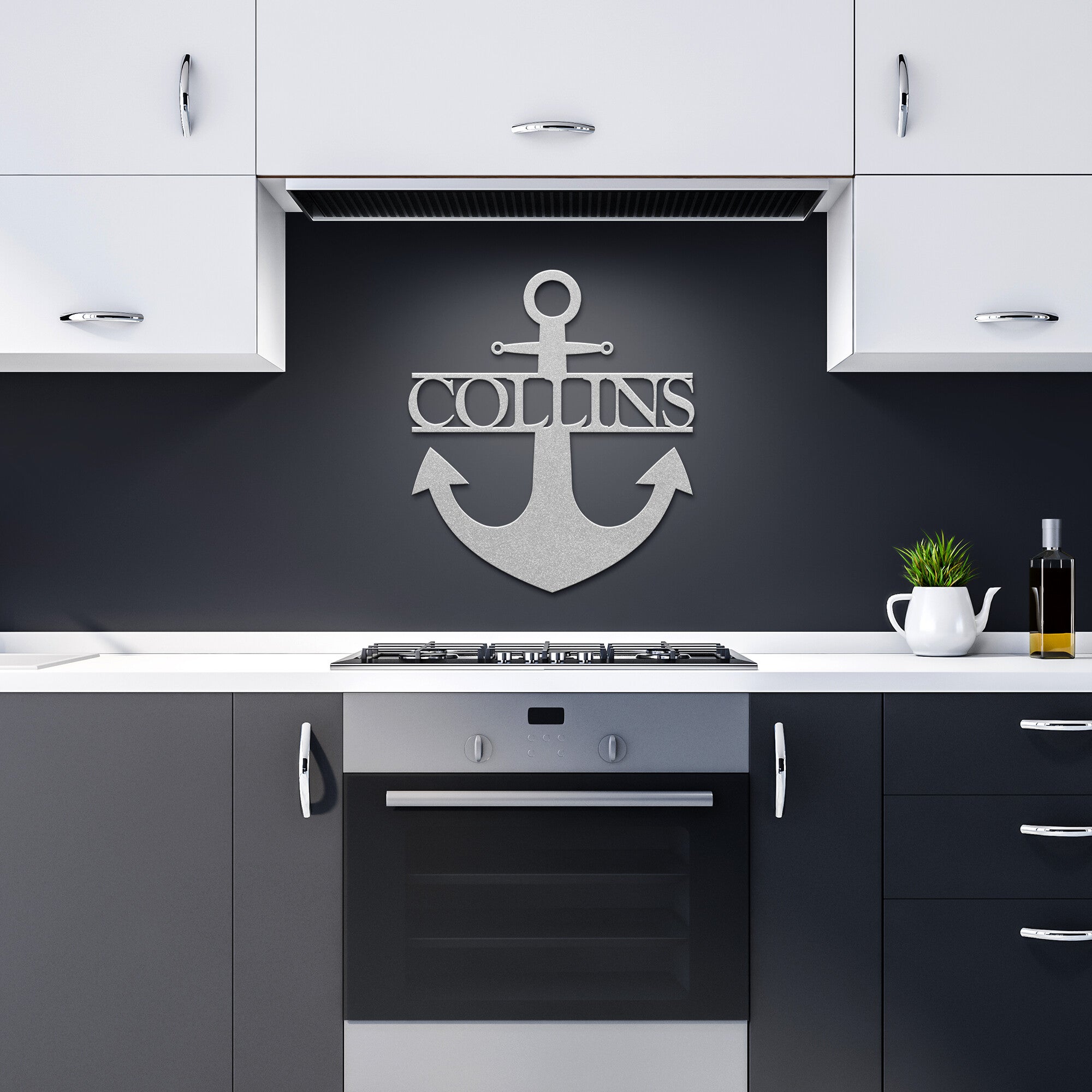 Personalized Metal Anchor Family Name Sign