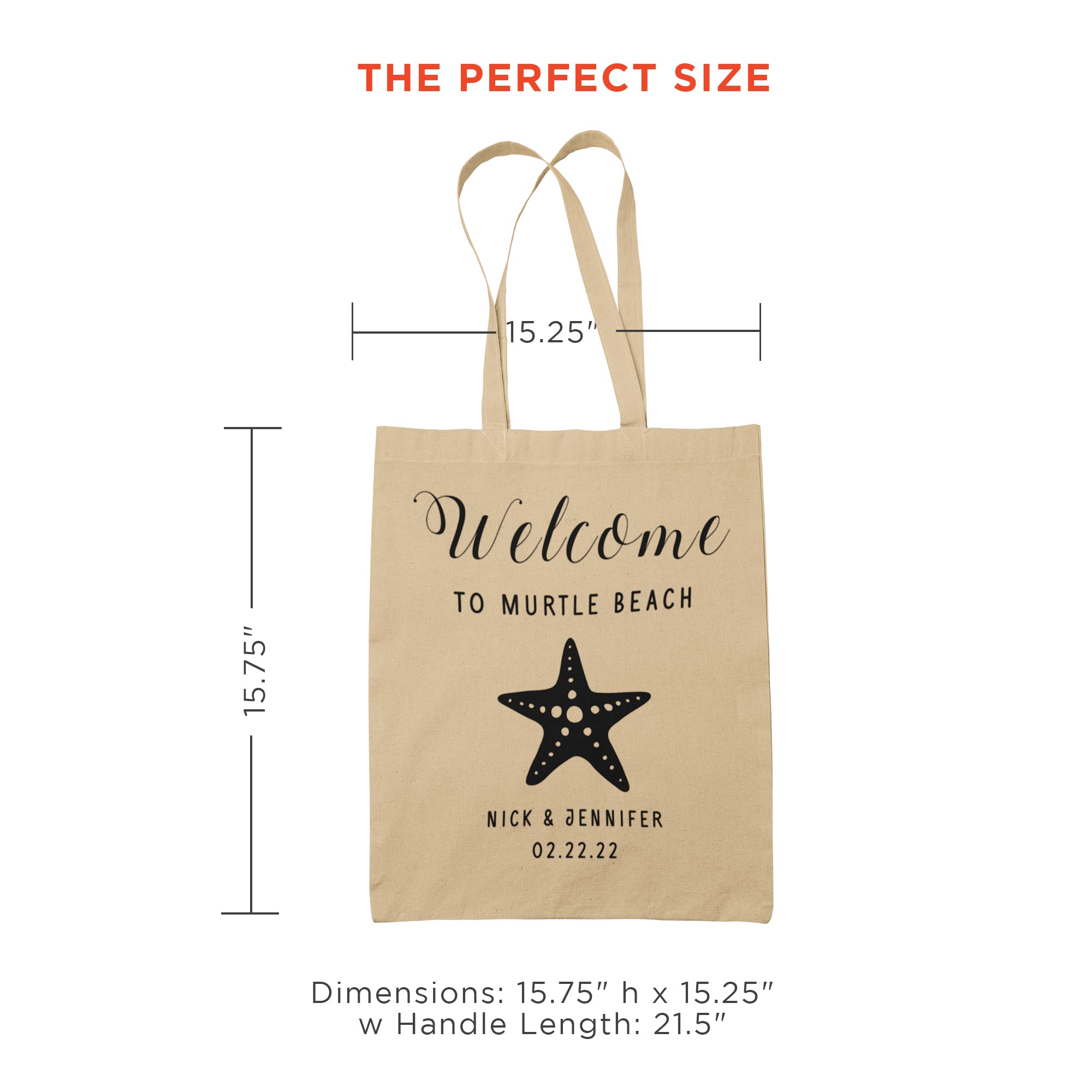 PERSONALIZED Couples Beach Wedding Tote Bag