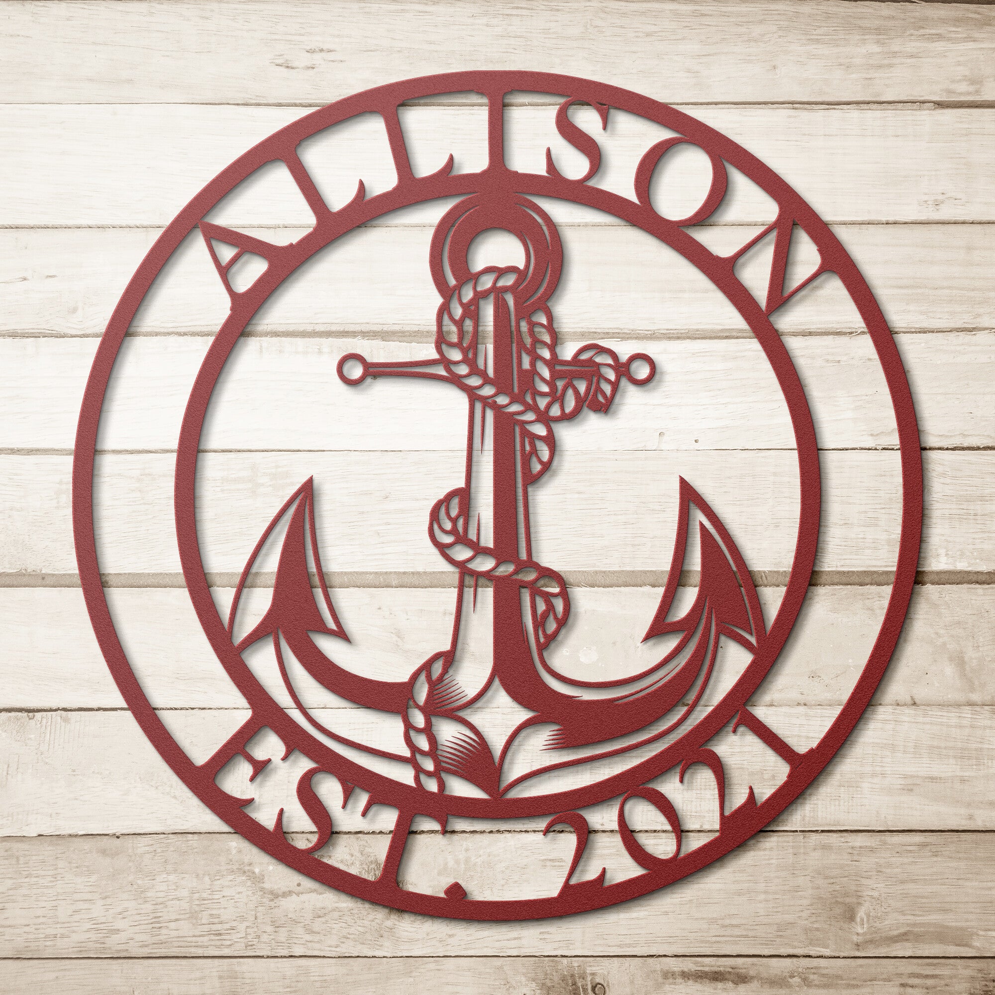 Personalized Anchor & Rope Boat House Metal Sign